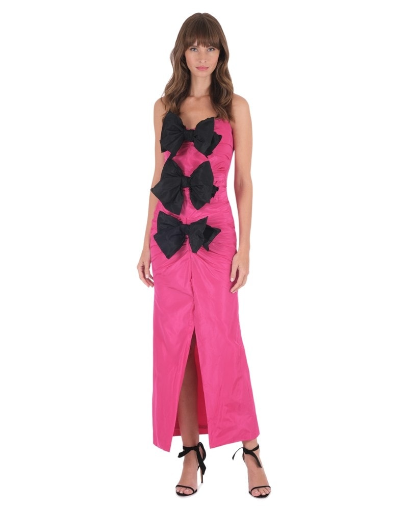 Strapless Fuchsia Bow Dress