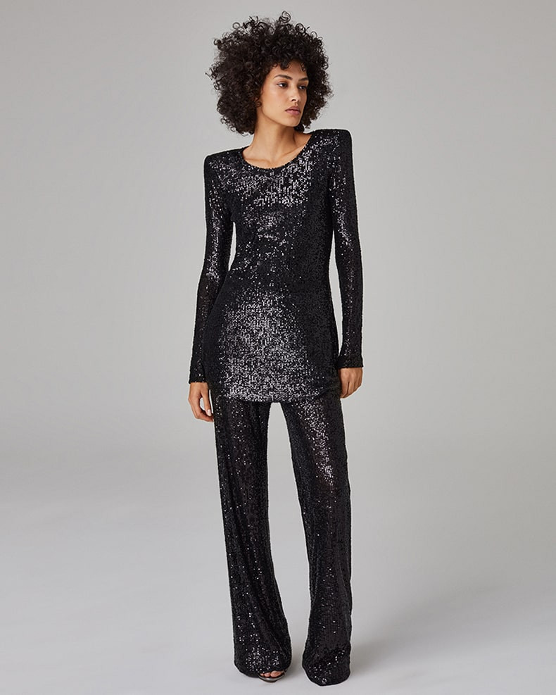 Black All Over Embroidered Trouser 