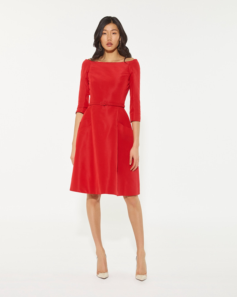Oscar de la Renta - Off Shoulder Belted Dress