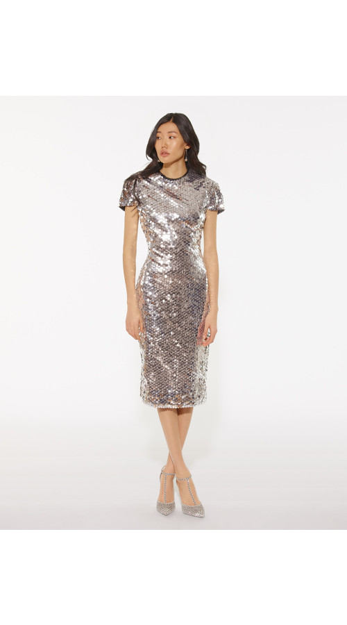  Midi Dress With Burnt Sequins