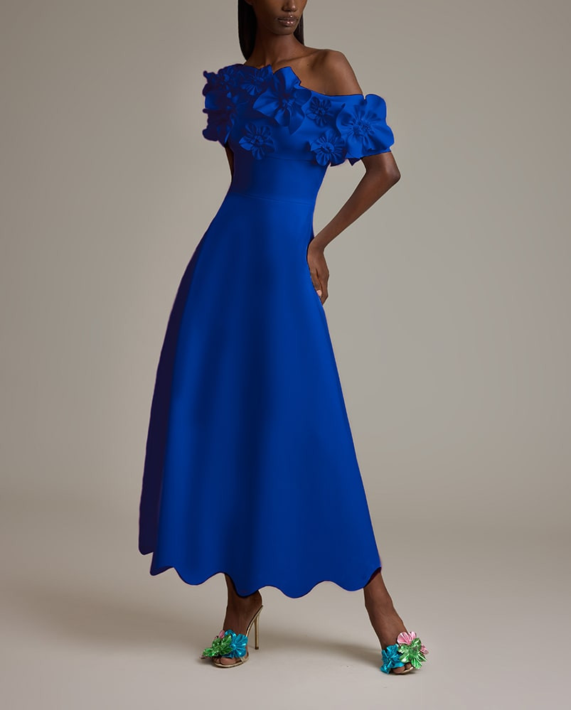 off the shoulder high low cocktail dress 23112